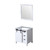 Lexora -  Marsyas 30" White Single Vanity - no Top  28" Mirror - LM342230SA00M28