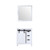 Lexora -  Marsyas 30" White Single Vanity - no Top  28" Mirror - LM342230SA00M28