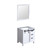 Lexora -  Marsyas 30" White Single Vanity - no Top  28" Mirror - LM342230SA00M28