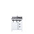 Lexora -  Marsyas 30" White Single Vanity - Grey Quartz Top - White Square Sink  no Mirror - LM342230SAAS000