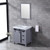 Lexora -  Marsyas 30" Dark Grey Single Vanity - White Carrara Marble Top - White Square Sink  28" Mirror w/ Faucet - LM342230SBBSM28F