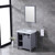 Lexora -  Marsyas 30" Dark Grey Single Vanity - White Carrara Marble Top - White Square Sink  28" Mirror w/ Faucet - LM342230SBBSM28F