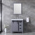 Lexora -  Marsyas 30" Dark Grey Single Vanity - White Carrara Marble Top - White Square Sink  28" Mirror w/ Faucet - LM342230SBBSM28F