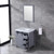 Lexora -  Marsyas 30" Dark Grey Single Vanity - White Carrara Marble Top - White Square Sink  28" Mirror - LM342230SBBSM28