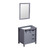 Lexora -  Marsyas 30" Dark Grey Single Vanity - no Top  28" Mirror - LM342230SB00M28
