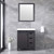 Lexora -  Marsyas 30" Brown Single Vanity - White Quartz Top - White Square Sink  28" Mirror w/ Faucet - LM342230SCCSM28F