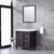 Lexora -  Marsyas 30" Brown Single Vanity - White Quartz Top - White Square Sink  28" Mirror - LM342230SCCSM28