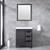 Lexora -  Marsyas 30" Brown Single Vanity - White Quartz Top - White Square Sink  28" Mirror - LM342230SCCSM28