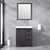 Lexora -  Marsyas 30" Brown Single Vanity - White Quartz Top - White Square Sink  28" Mirror - LM342230SCCSM28