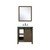 Lexora -  Marsyas 30" Rustic Brown Single Vanity - White Quartz Top - White Square Sink  28" Mirror w/ Faucet - LM342230SKCSM28F