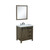 Lexora -  Marsyas 30" Rustic Brown Single Vanity - White Quartz Top - White Square Sink  28" Mirror w/ Faucet - LM342230SKCSM28F