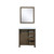 Lexora -  Marsyas 30" Rustic Brown Single Vanity - White Quartz Top - White Square Sink  28" Mirror - LM342230SKCSM28