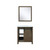 Lexora -  Marsyas 30" Rustic Brown Single Vanity - White Quartz Top - White Square Sink  28" Mirror - LM342230SKCSM28