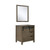 Lexora -  Marsyas 30" Rustic Brown Single Vanity - no Top  28" Mirror - LM342230SK00M28