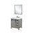 Lexora -  Marsyas 30" Ash Grey Single Vanity - White Quartz Top - White Square Sink  28" Mirror w/ Faucet - LM342230SHCSM28F