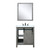 Lexora -  Marsyas 30" Ash Grey Single Vanity - White Quartz Top - White Square Sink  28" Mirror w/ Faucet - LM342230SHCSM28F