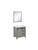 Lexora -  Marsyas 30" Ash Grey Single Vanity - White Quartz Top - White Square Sink  28" Mirror - LM342230SHCSM28