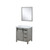 Lexora -  Marsyas 30" Ash Grey Single Vanity - White Quartz Top - White Square Sink  28" Mirror - LM342230SHCSM28