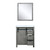 Lexora -  Marsyas 30" Ash Grey Single Vanity - White Quartz Top - White Square Sink  28" Mirror - LM342230SHCSM28