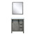 Lexora -  Marsyas 30" Ash Grey Single Vanity - White Quartz Top - White Square Sink  28" Mirror - LM342230SHCSM28