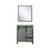 Lexora -  Marsyas 30" Ash Grey Single Vanity - no Top  28" Mirror - LM342230SH00M28