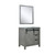 Lexora -  Marsyas 30" Ash Grey Single Vanity - no Top  28" Mirror - LM342230SH00M28