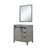 Lexora -  Marsyas 30" Ash Grey Single Vanity - no Top  28" Mirror - LM342230SH00M28