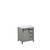 Lexora -  Marsyas 30" Ash Grey Single Vanity - White Quartz Top - White Square Sink  no Mirror - LM342230SHCS000