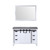 Lexora -  Marsyas 48" White Single Vanity - Grey Quartz Top - White Square Sink  44" Mirror - LM342248SAASM44