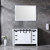 Lexora -  Marsyas 48" White Single Vanity - Grey Quartz Top - White Square Sink  44" Mirror - LM342248SAASM44