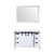 Lexora -  Marsyas 48" White Single Vanity - no Top  44" Mirror - LM342248SA00M44