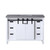 Lexora -  Marsyas 48" White Single Vanity - Grey Quartz Top - White Square Sink  no Mirror - LM342248SAAS000