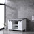 Lexora -  Marsyas 48" White Single Vanity - Grey Quartz Top - White Square Sink  no Mirror - LM342248SAAS000