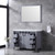 Lexora -  Marsyas 48" Dark Grey Single Vanity - White Carrara Marble Top - White Square Sink  44" Mirror w/ Faucet - LM342248SBBSM44F
