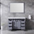 Lexora -  Marsyas 48" Dark Grey Single Vanity - White Carrara Marble Top - White Square Sink  44" Mirror w/ Faucet - LM342248SBBSM44F