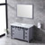 Lexora -  Marsyas 48" Dark Grey Single Vanity - White Carrara Marble Top - White Square Sink  44" Mirror - LM342248SBBSM44