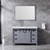 Lexora -  Marsyas 48" Dark Grey Single Vanity - White Carrara Marble Top - White Square Sink  44" Mirror - LM342248SBBSM44