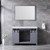 Lexora -  Marsyas 48" Dark Grey Single Vanity - White Carrara Marble Top - White Square Sink  44" Mirror - LM342248SBBSM44