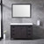 Lexora -  Marsyas 48" Brown Single Vanity - White Quartz Top - White Square Sink  44" Mirror - LM342248SCCSM44