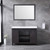 Lexora -  Marsyas 48" Brown Single Vanity - White Quartz Top - White Square Sink  44" Mirror - LM342248SCCSM44