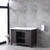 Lexora -  Marsyas 48" Brown Single Vanity - White Quartz Top - White Square Sink  no Mirror - LM342248SCCS000