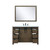 Lexora -  Marsyas 48" Rustic Brown Single Vanity - White Quartz Top - White Square Sink  44" Mirror w/ Faucet - LM342248SKCSM44F