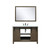 Lexora -  Marsyas 48" Rustic Brown Single Vanity - White Quartz Top - White Square Sink  44" Mirror w/ Faucet - LM342248SKCSM44F