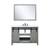 Lexora -  Marsyas 48" Ash Grey Single Vanity - White Quartz Top - White Square Sink  44" Mirror w/ Faucet - LM342248SHCSM44F