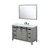 Lexora -  Marsyas 48" Ash Grey Single Vanity - White Quartz Top - White Square Sink  44" Mirror w/ Faucet - LM342248SHCSM44F