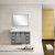 Lexora -  Marsyas 48" Ash Grey Single Vanity - White Quartz Top - White Square Sink  44" Mirror - LM342248SHCSM44