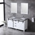 Lexora -  Marsyas 60" White Double Vanity - Grey Quartz Top - White Square Sinks  24" Mirrors w/ Faucets - LM342260DAASM24F