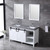 Lexora -  Marsyas 60" White Double Vanity - Grey Quartz Top - White Square Sinks  24" Mirrors w/ Faucets - LM342260DAASM24F