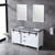 Lexora -  Marsyas 60" White Double Vanity - Grey Quartz Top - White Square Sinks  24" Mirrors - LM342260DAASM24