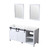 Lexora -  Marsyas 60" White Double Vanity - no Top  24" Mirrors - LM342260DA00M24